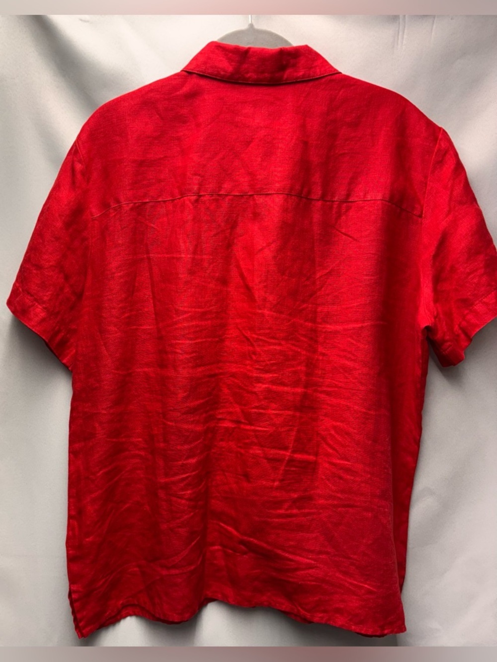 Liz Claiborne Lizsport Women’s Red Linen Short Sleeve Button Up Top Size X-Large - Picture 3 of 5